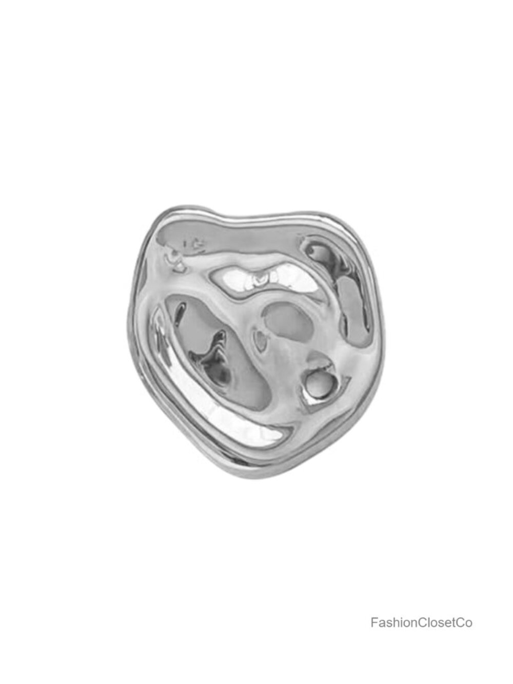 Stainless Steel Irregular Metal Brooch for Women Men Geometric Lapel Pin